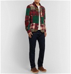 RRL - Patchwork Cotton and Wool-Blend Flannel Overshirt - Red