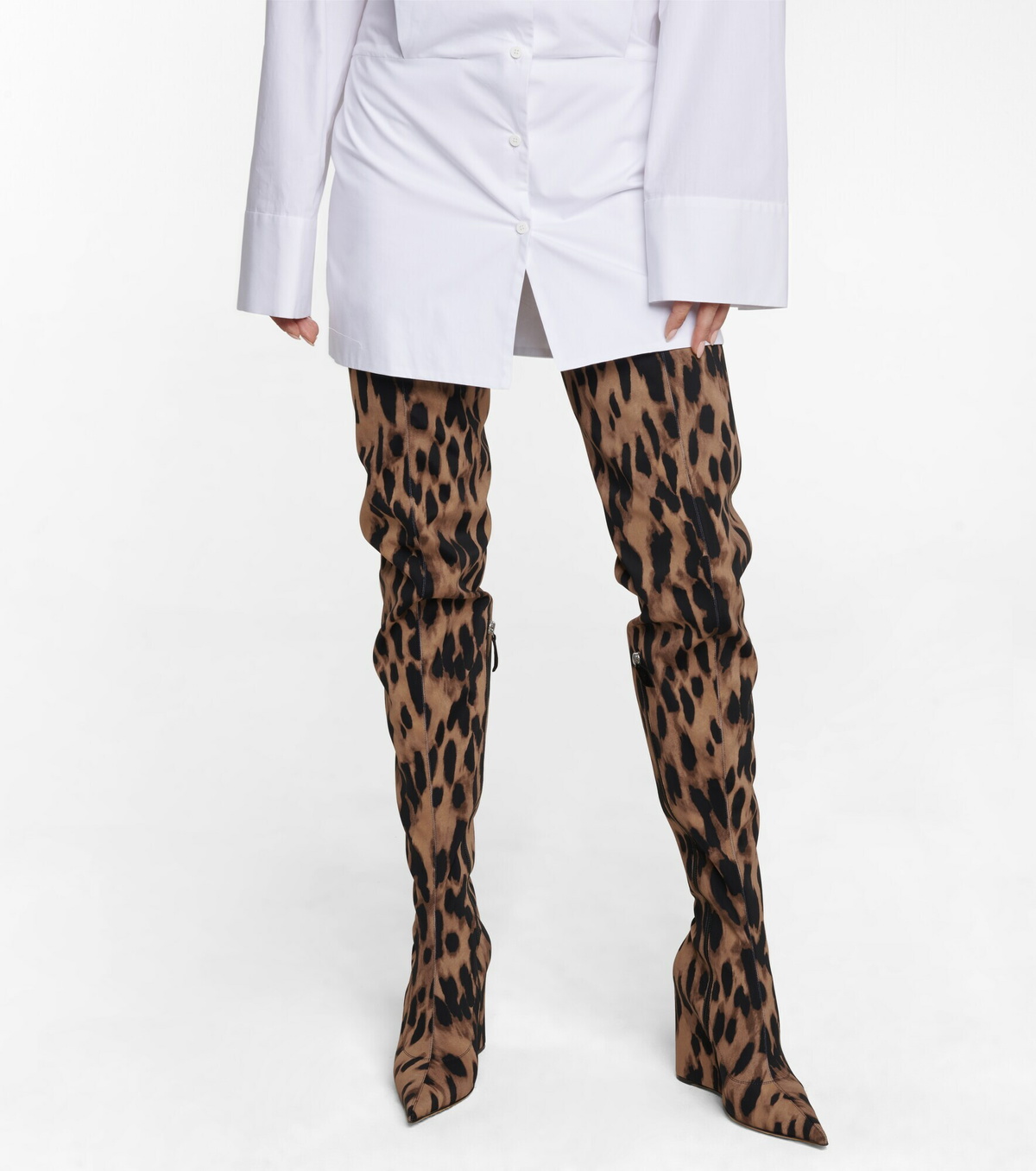 Amina Muaddi Danielle leopardprint overtheknee boots Amina Muaddi