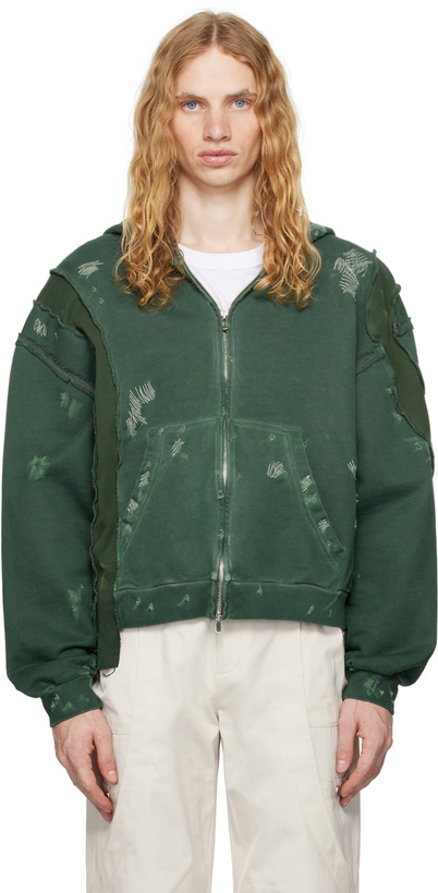 Photo: CMMAWEAR Green C Contrast Panel Reworked Hoodie