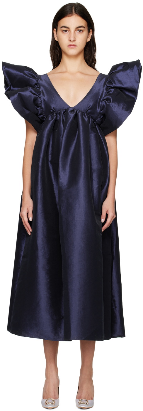 Kika Vargas Navy Adriana Maxi Dress Kika Vargas