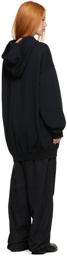 Ann Demeulemeester Black Cotton Hoodie