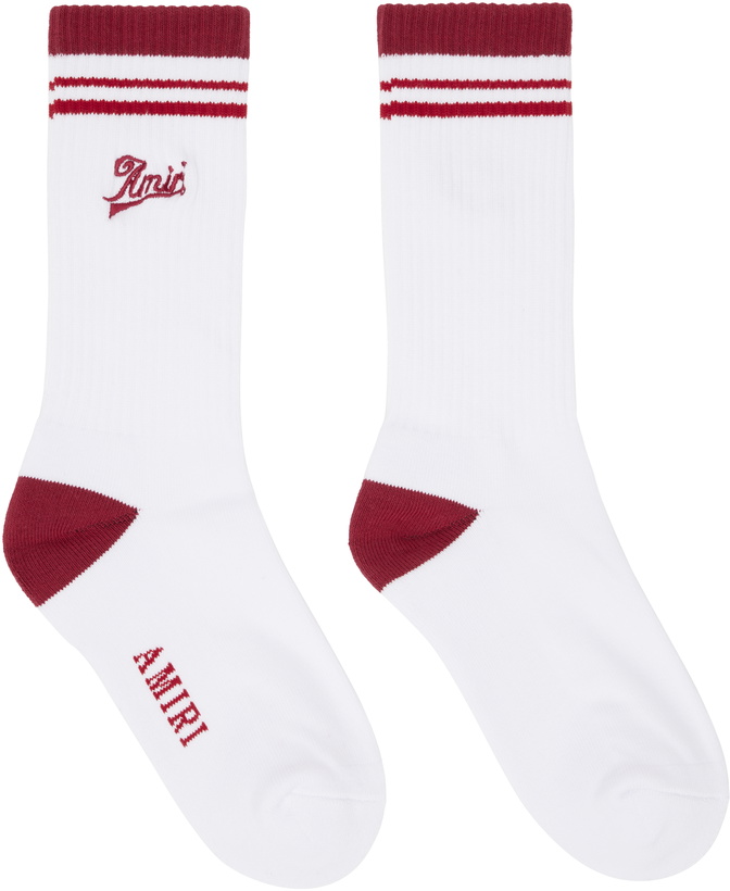 Photo: AMIRI White & Red 'AMIRI' Socks