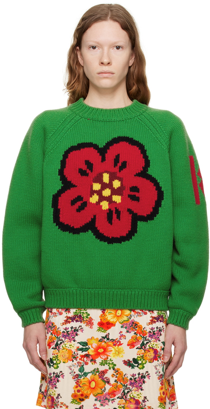 Kenzo Green Varsity Sweater Kenzo