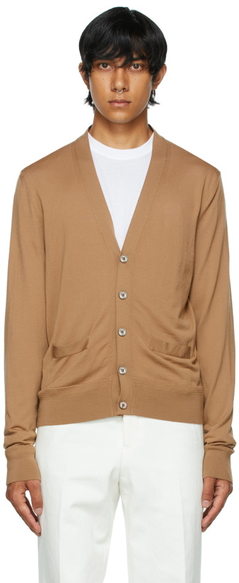 Photo: TOM FORD Brown Fine Gauge Merino Cardigan