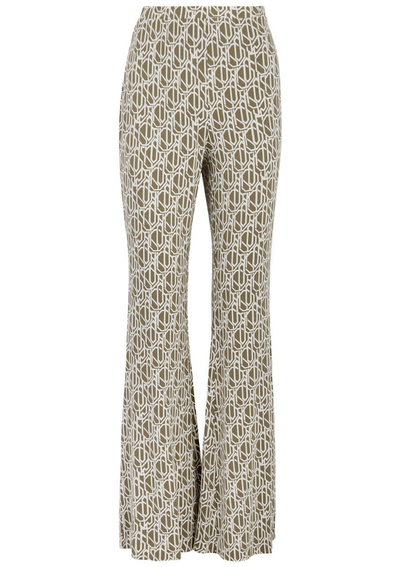 Photo: Diane Von Furstenberg Brooklyn Printed Jersey Trousers Khaki