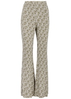 Diane Von Furstenberg Brooklyn Printed Jersey Trousers Khaki