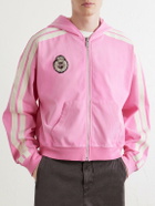 424 - Academy Logo-Appliquéd Cotton-Jersey Zip-Up Hoodie - Pink