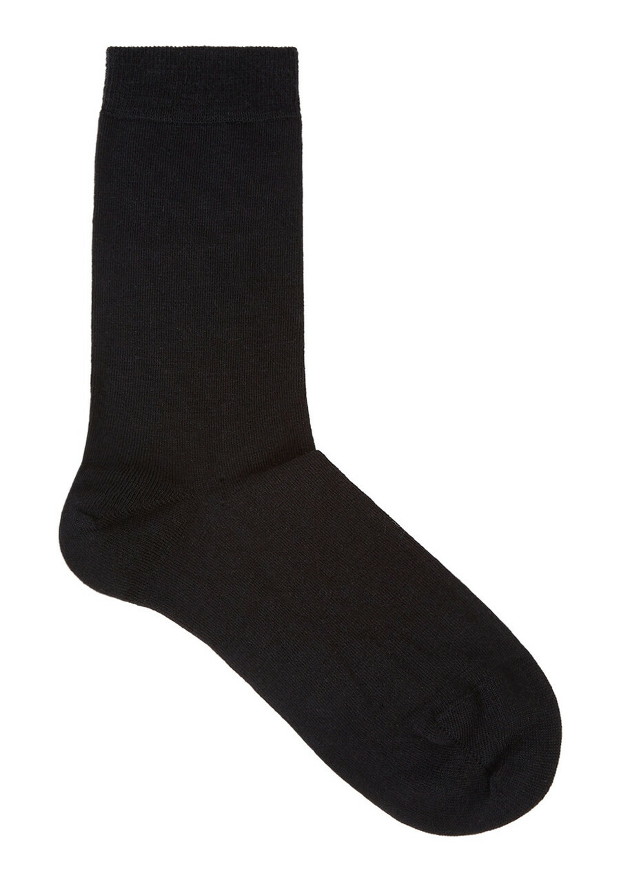 Falke Soft Merino Wool-blend Socks Black