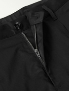 Neighborhood - Tapered Pleated Cotton and Linen-Blend Twill Trousers - Black