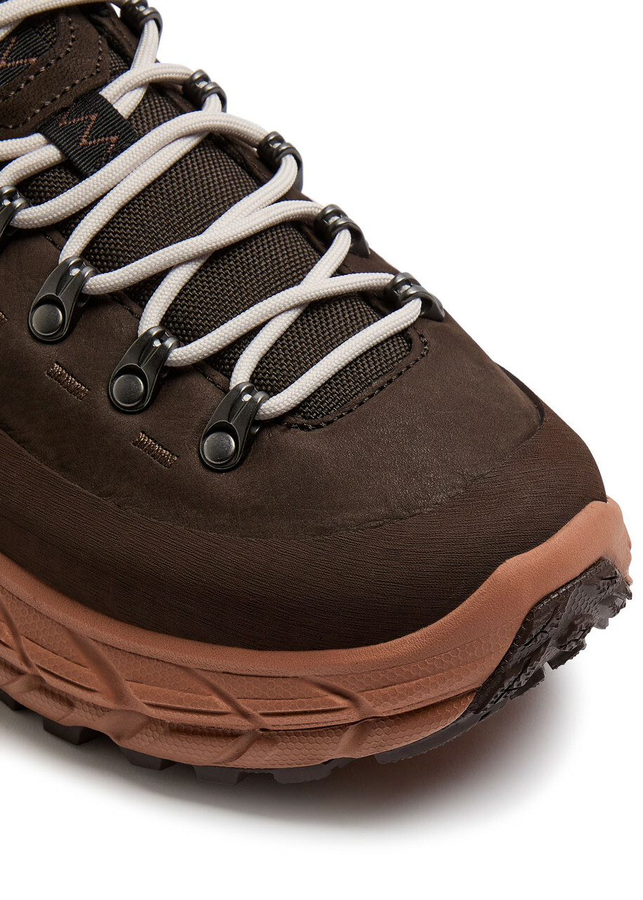 Hoka Tor Summit Nubuck Leather Sneakers Brown