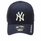 New Era New York Yankees Visor Script 9Forty Cap in Navy 