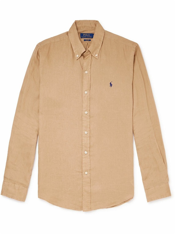 Photo: Polo Ralph Lauren - Slim-Fit Button-Down Collar Linen Shirt - Brown