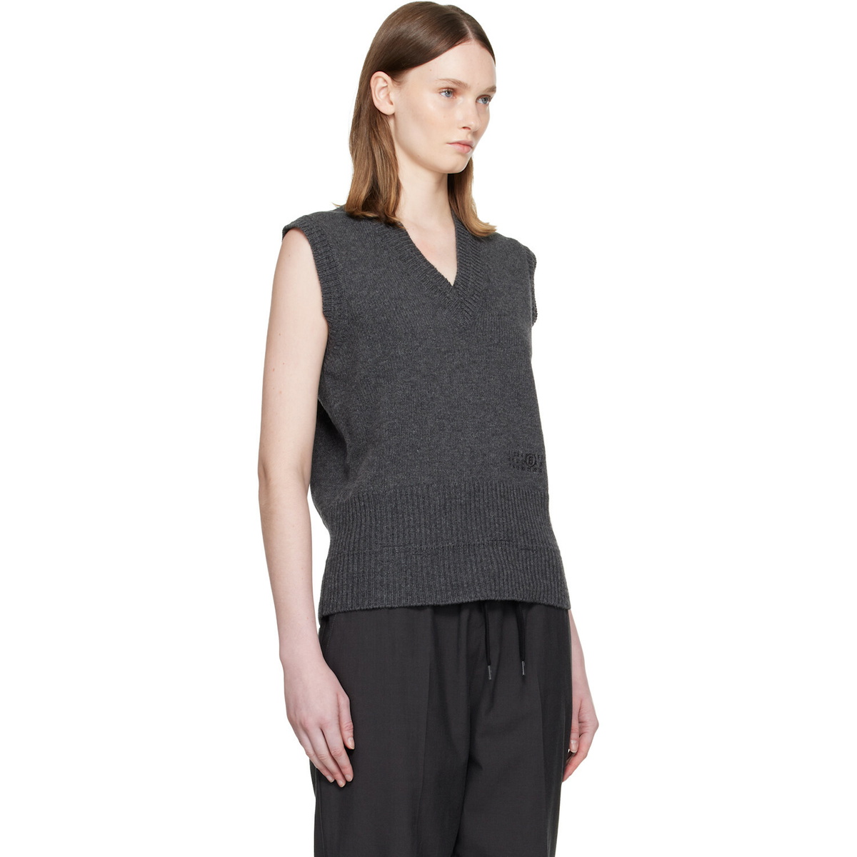 MM6 Maison Margiela Gray Merino Wool Knitted Vest