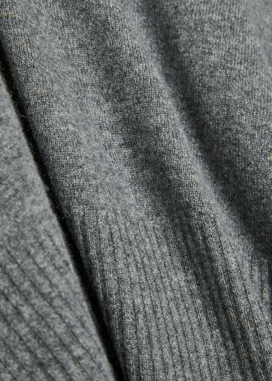 Eileen Fisher Melange Cashmere Polo top Grey