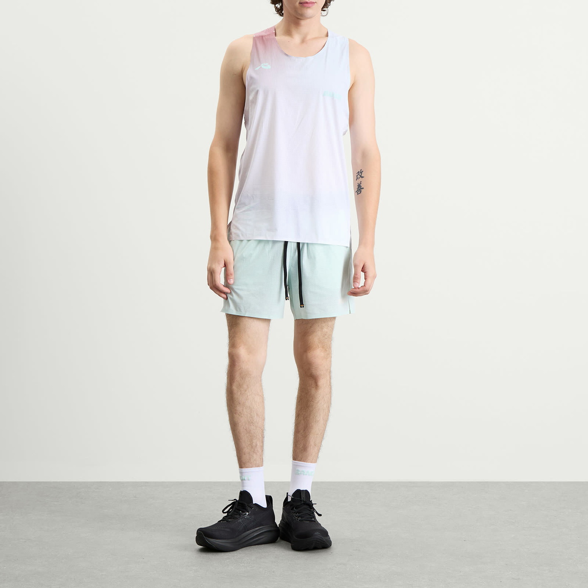 Bandit Men's Vento Singlet in Striated Gradient/Minty Blue Multi