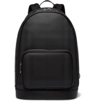 Burberry - Leather-Trimmed Checked Coated-Canvas Backpack - Gray