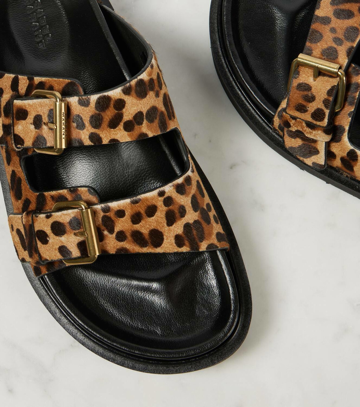 Isabel Marant Lennya leopard-print calf hair sandals Isabel