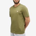 Maison Kitsuné Men's Chillax Fox Patch Regular T-Shirt in Military Green