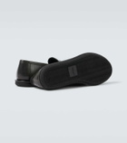 Giorgio Armani Embroidered logo leather loafers