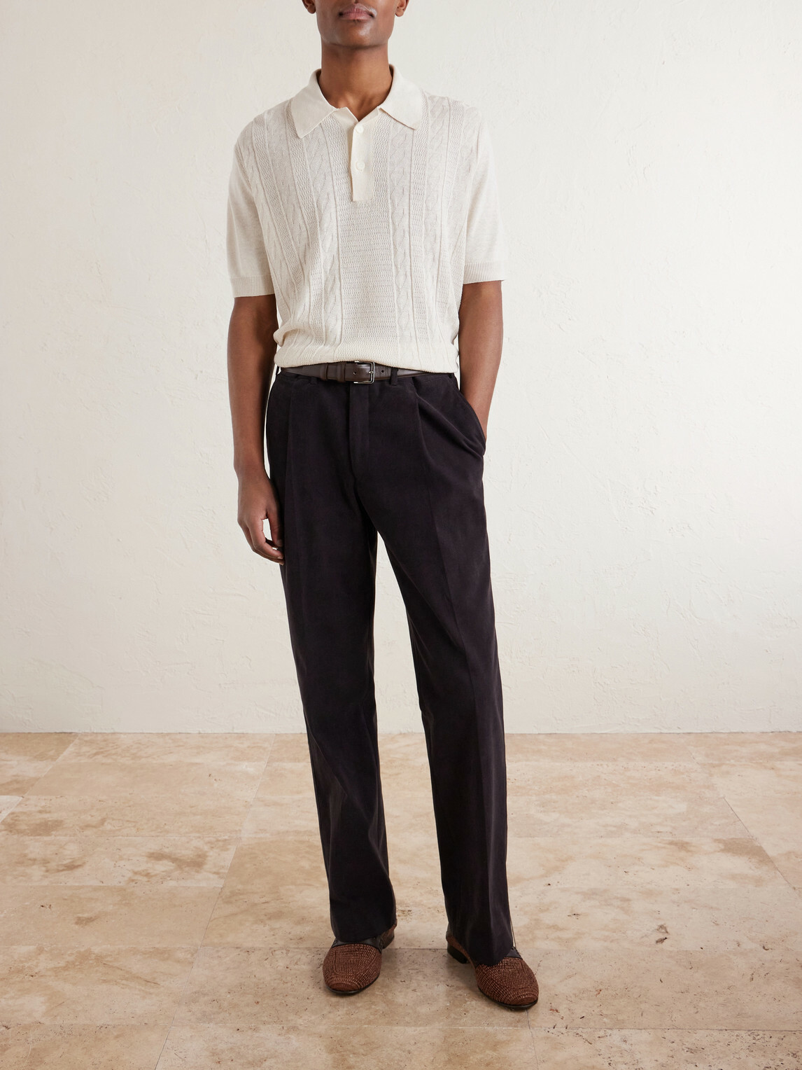 PIACENZA 1733 - Silk and Linen-Blend Polo Shirt - Neutrals