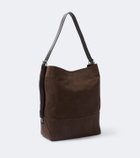 Lemaire Belted leather-trimmed canvas tote bag