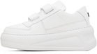 Acne Studios White Velcro Strap Platform Sneakers