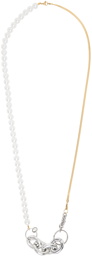 Bless Gold & White Materialmix Necklace