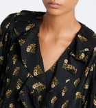 Dôen Henri floral ruffled cotton-blend blouse