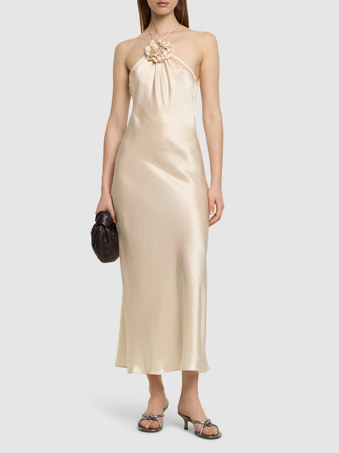 DESIGNERS REMIX Sadie Silk Satin Long Dress