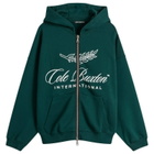 Cole Buxton Men's International Zipped Hoodie in Forest Green