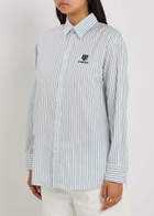 Polo Ralph Lauren Striped Embroidered Cotton Shirt White