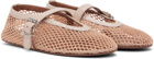 ALAÏA Beige Fishnet Ballerina Flats