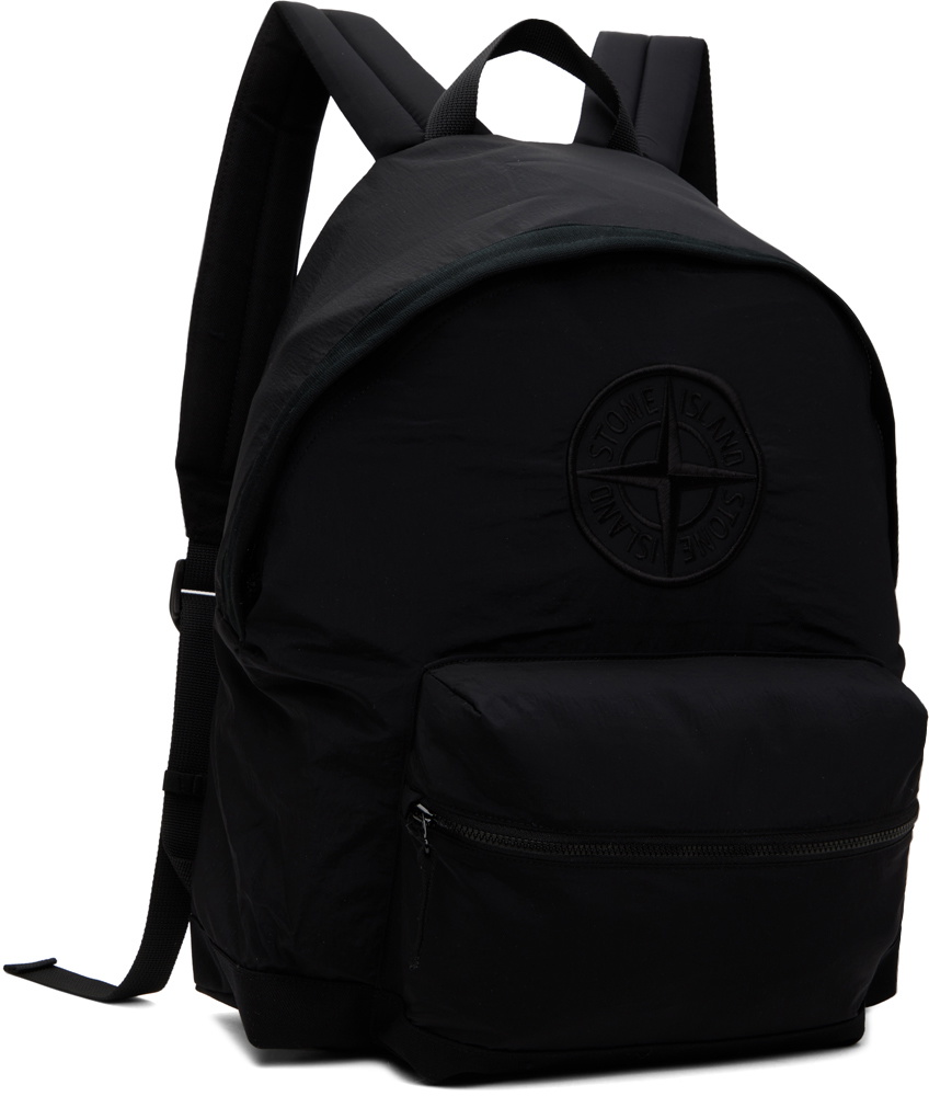 Stone Island Black Nylon Metal Backpack Stone Island