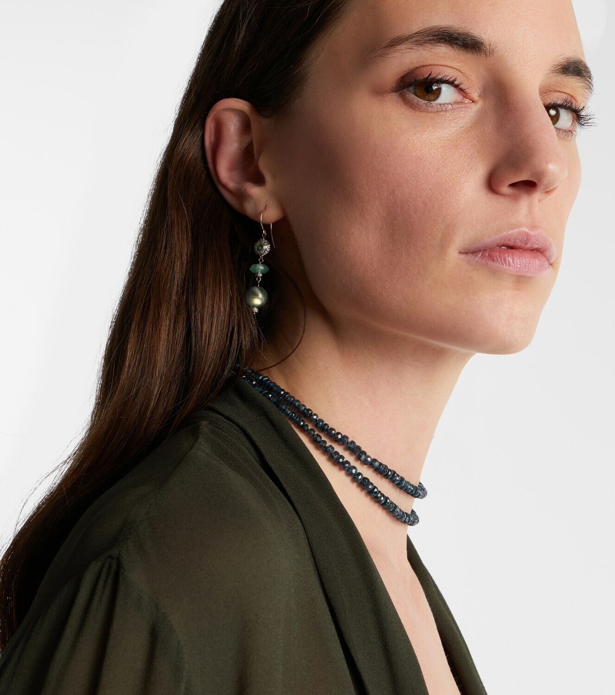 Ileana Makri 9kt gold (375/1000) and sterling silver (925) earrings with gemstones