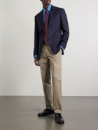 De Petrillo - Straight-Leg Cotton-Blend Twill Trousers - Neutrals