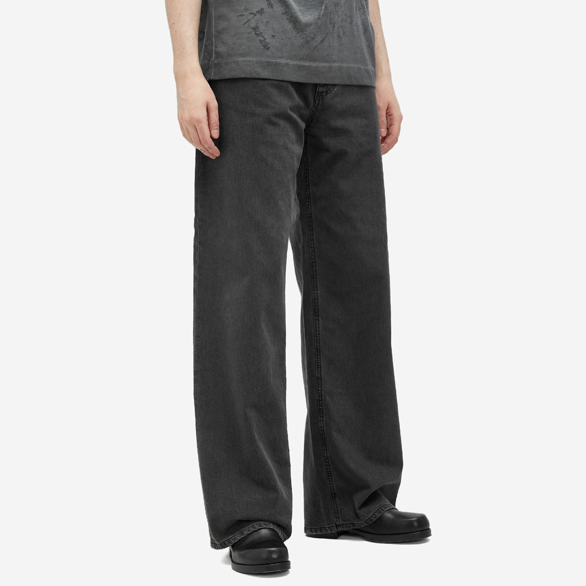 Alyx バギーパンツ 1017 ALYX 9SM Men's Wide Leg Buckle Jeans in Washed Black 1017