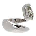Alan Crocetti Silver and Green Amethyst Alien Ring