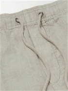 James Perse - Straight-Leg Garment-Dyed Linen Drawstring Shorts - Gray
