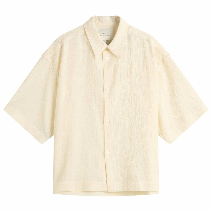 Photo: Studio Nicholson Men's Boxy Short Sleeve Shirt in Milk