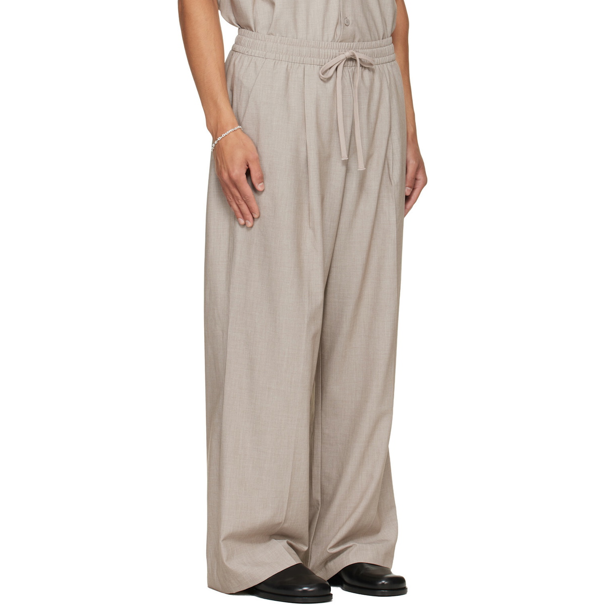 Fear of God ESSENTIALS Gray Pleat Front Drawstring Trousers