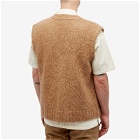Norse Projects Men's August Flame Alpaca Cardigan Vest in Camel