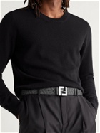 FENDI - Reversible Logo-Print Leather Belt - Gray - EU 85