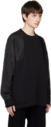 Isabel Benenato Black Paneled Sweatshirt