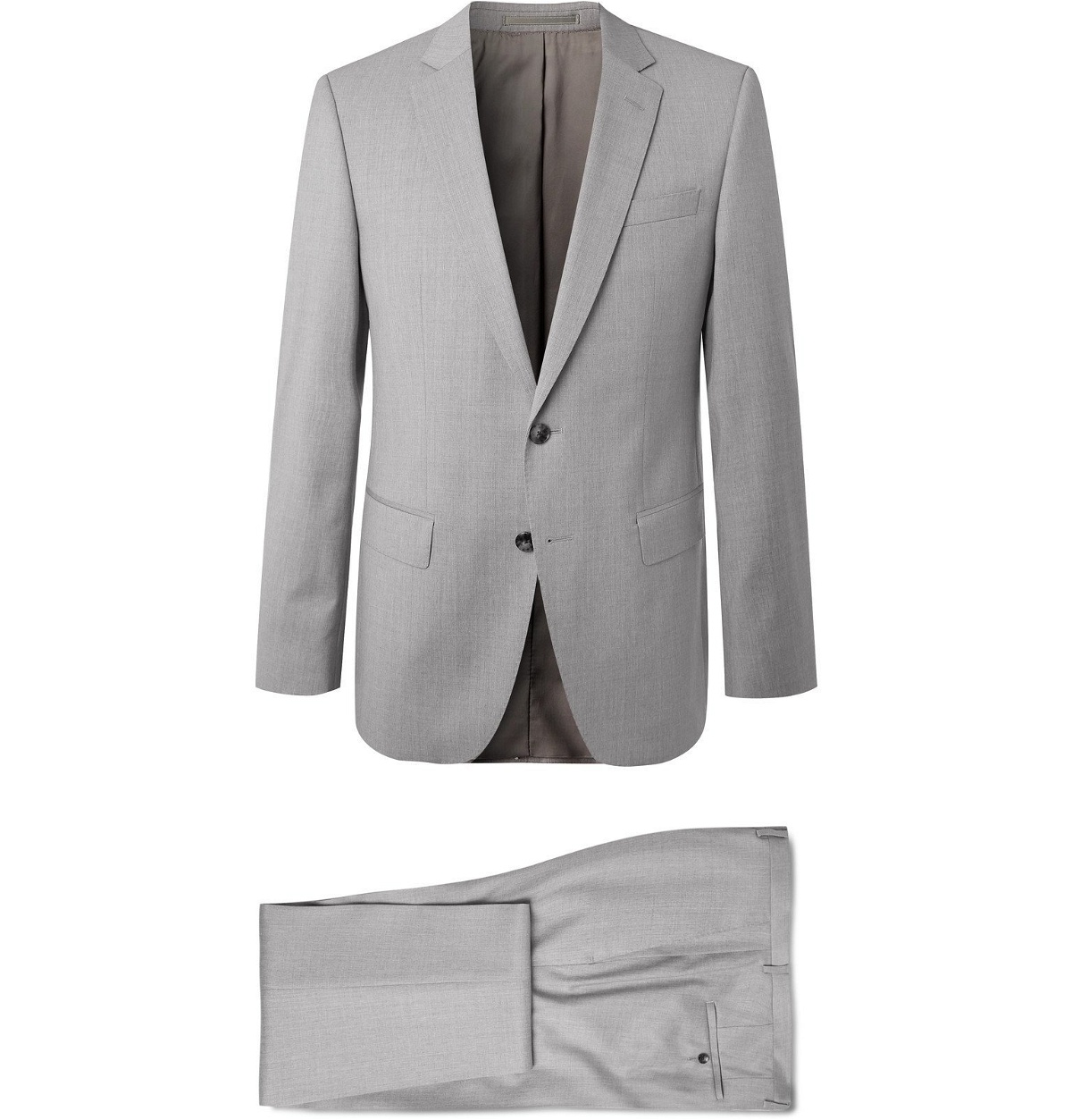 berolige Lejlighedsvis Dem Hugo Boss - Navy Huge/Genius Slim-Fit Super 120s Virgin Wool Suit - Gray  Hugo Boss