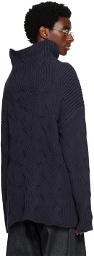 KOZABURO Navy Vented Sweater
