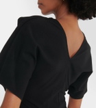Victoria Beckham Asymmetric wool-blend crêpe maxi dress