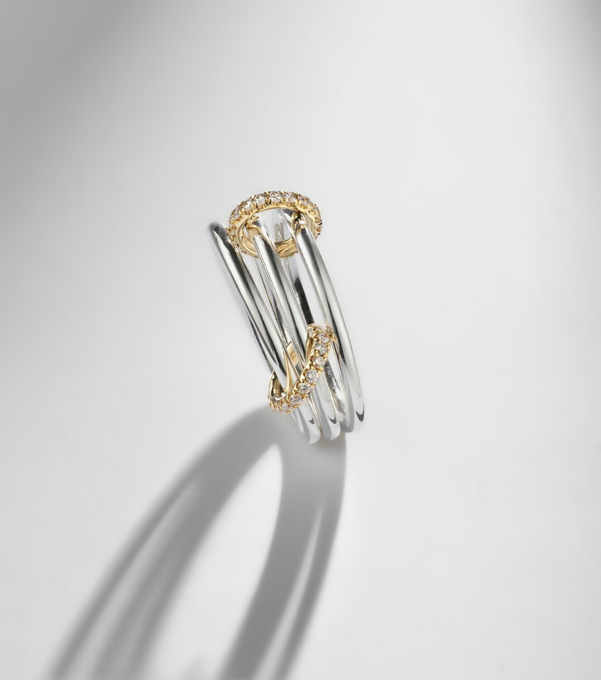 Spinelli Kilcollin Solarium 925 sterling silver and 18kt gold ring with diamonds