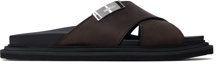 Photo: Moschino Brown Calfskin Sandals