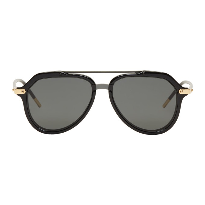 Photo: Dolce and Gabbana Black Pilot Sunglasses