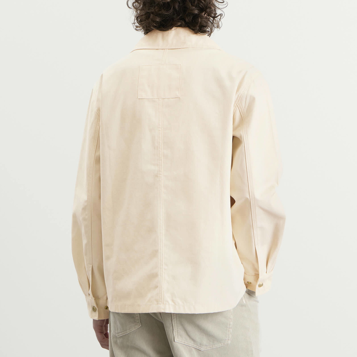 Drôle de Monsieur Men's Cotton Shirt Jacket in Off White